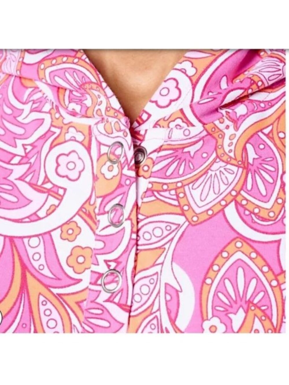 Sport Savvy Womens Hoodie M Pink Paisley Print Long Sleeve - Picture 3 of 7